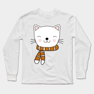 Cute and Funny Autumn Cat Long Sleeve T-Shirt